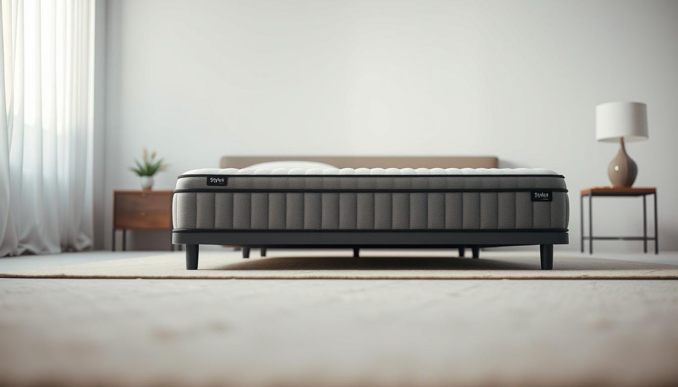 A detailed, high-quality studio photograph showcasing a StylesMaven 護脊床褥. The mattress is positioned in the center of the frame, taking up the majority of the composition. The mattress features a sleek, modern design with a neutral color palette, complemented by clean lines and a minimalist aesthetic. The lighting is soft and diffused, creating a warm and inviting atmosphere. The background is slightly blurred, drawing the viewer's attention to the main subject. The camera angle is slightly elevated, providing a balanced and visually appealing perspective. The overall image conveys the comfort, support, and quality of the 護脊床褥, highlighting its key features and benefits.