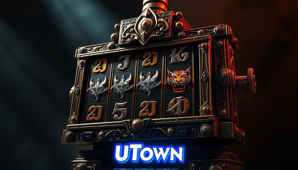 A striking and dynamic image depicting the "UTown" brand's interpretation of the "Thunder God Signal" concept. In the foreground, a towering figure radiates an aura of power and authority, their features shrouded in an enigmatic, lightning-like energy. The middle ground showcases a complex array of symbols, glyphs, and technological interfaces, hinting at the strategic depth and multifaceted nature of the "Thunder God Signal." The background is a swirling vortex of storm clouds, electric discharges, and pulsating energy, creating a sense of impending action and high-stakes gameplay. The lighting is dramatic and cinematic, casting bold shadows and highlighting the dynamic contours of the scene. The overall composition conveys a mood of mystery, intensity, and the promise of a profound and immersive gaming experience. 雷神之鎚攻略