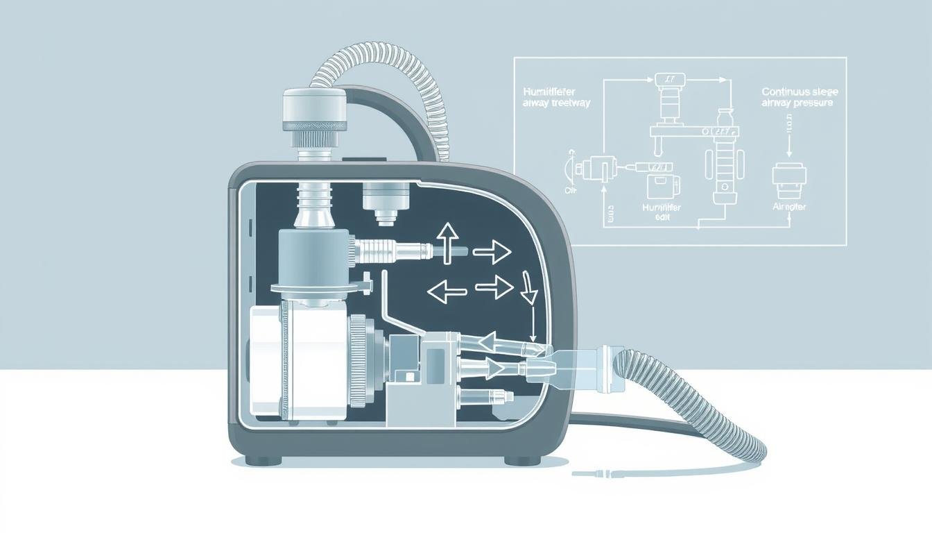 睡眠呼吸機原理示意圖